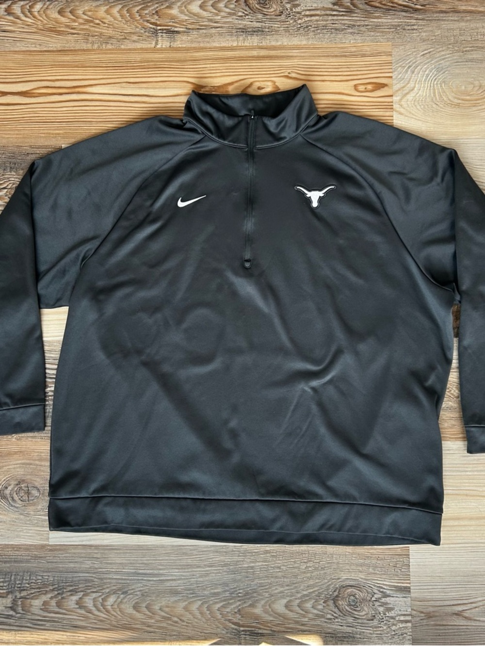 Nike Black Quarter-Zip Pullover with Longhorn and Swoosh Logos